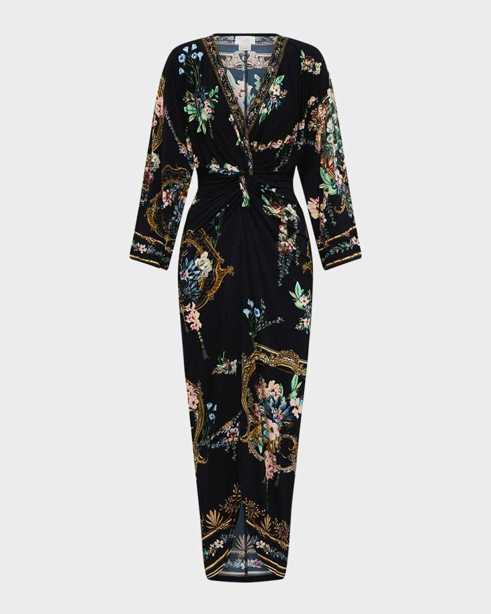 Noble Endeavours Long Split-Front Twist Dress